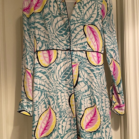 Theory Walda tropical print silk shirt dress - Picture 3 of 5